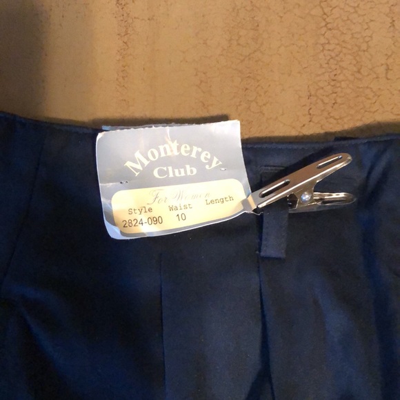 Monterey Club Navy pleated front shorts - Picture 5 of 6